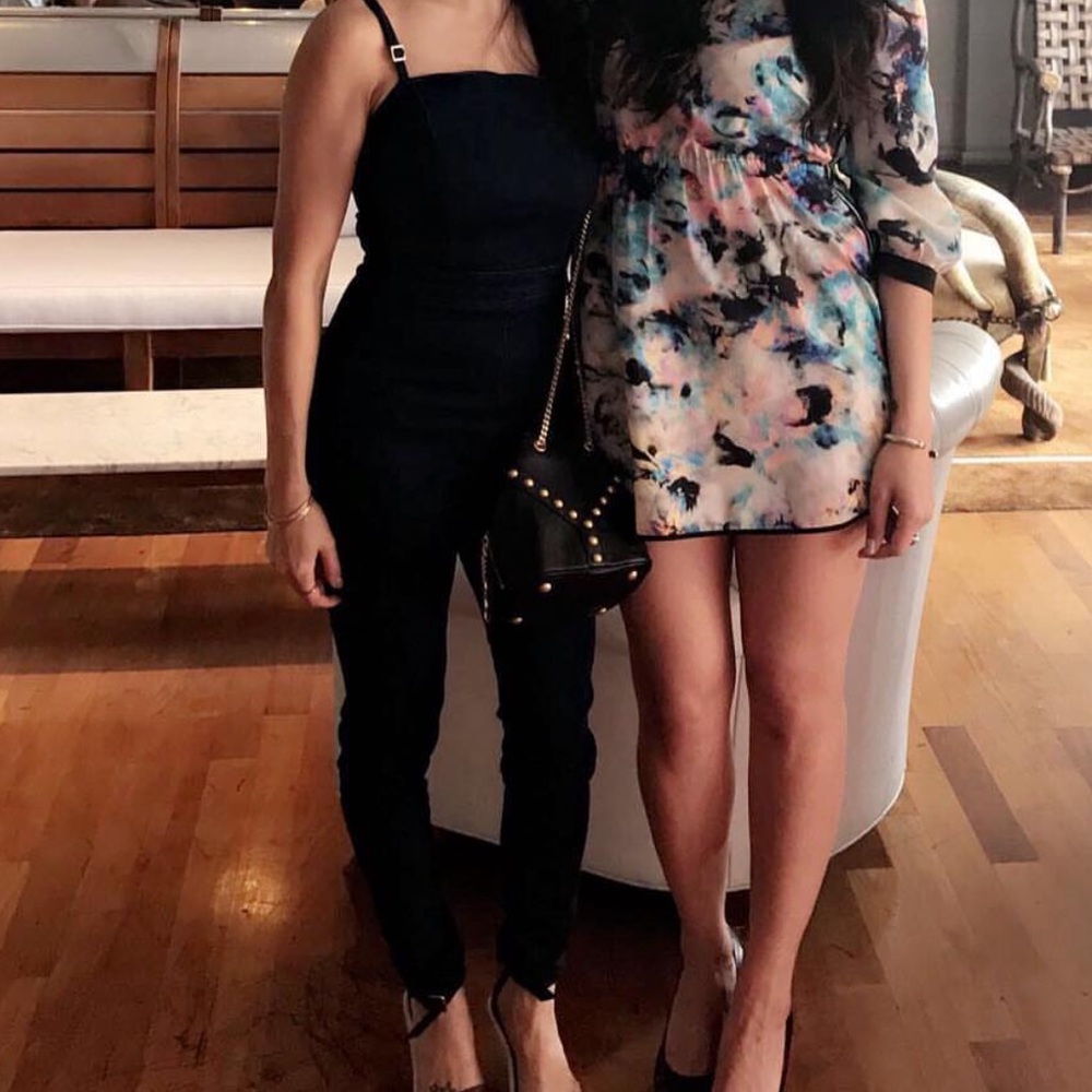 Missguided Denim Strap Jumpsuit